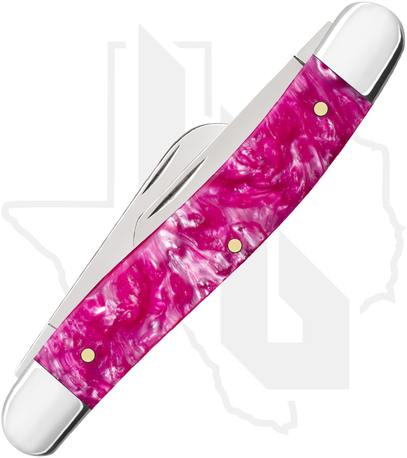 W.R. Case Medium Stockman 16161 - Pink Crackle Kirinite, Smooth (10318 SS)