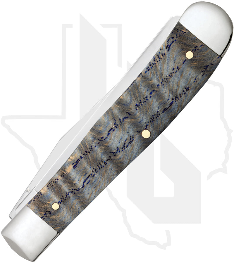 W.R. Case Trapper 47490 - Blue Curly Oak Wood, Smooth (7254 SS)