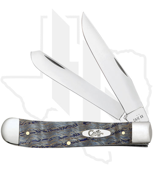 W.R. Case Trapper 47490 - Blue Curly Oak Wood, Smooth (7254 SS)