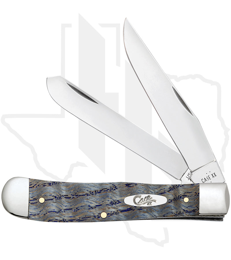 W.R. Case Trapper 47490 - Blue Curly Oak Wood, Smooth (7254 SS)