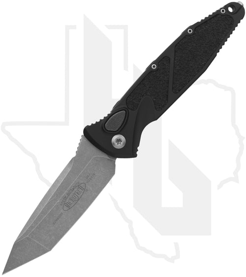 Microtech Socom Elite Auto 161A-10AP - Tanto Edge, Apocalyptic, Black Aluminum