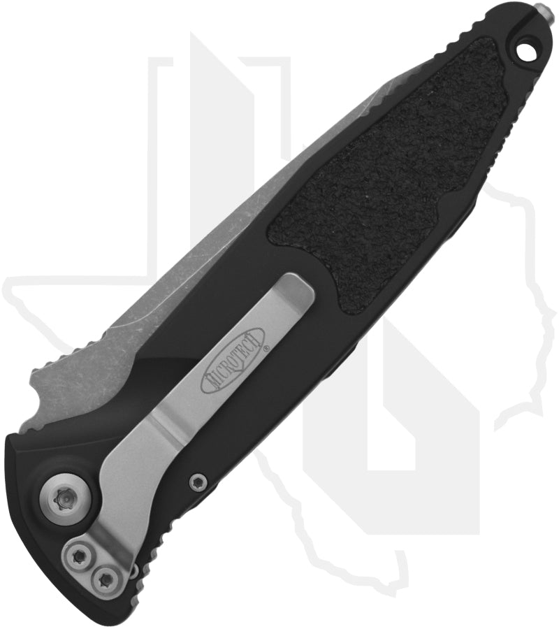 Microtech Socom Elite Auto 161A-10AP - Tanto Edge, Apocalyptic, Black Aluminum