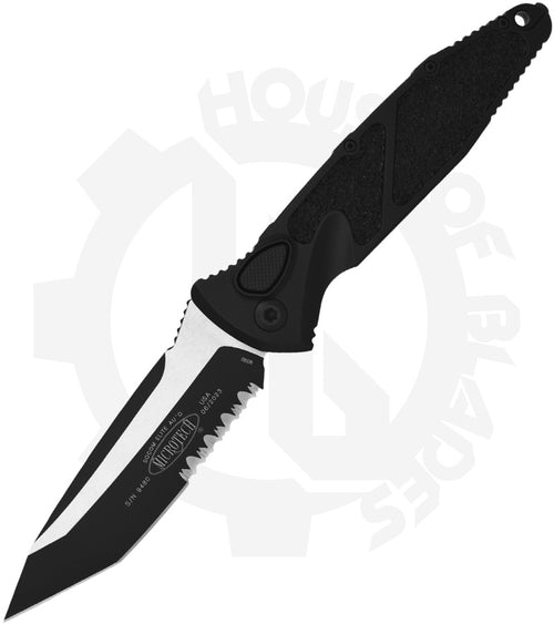 Microtech Socom Elite Auto 161A-2T - Tanto, Black, Partially Serrated