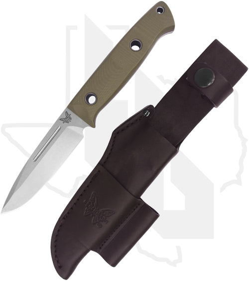 Benchmade Blue Class Bushcrafter Sibert 163-1 - OD Green G-10, Stonewashed