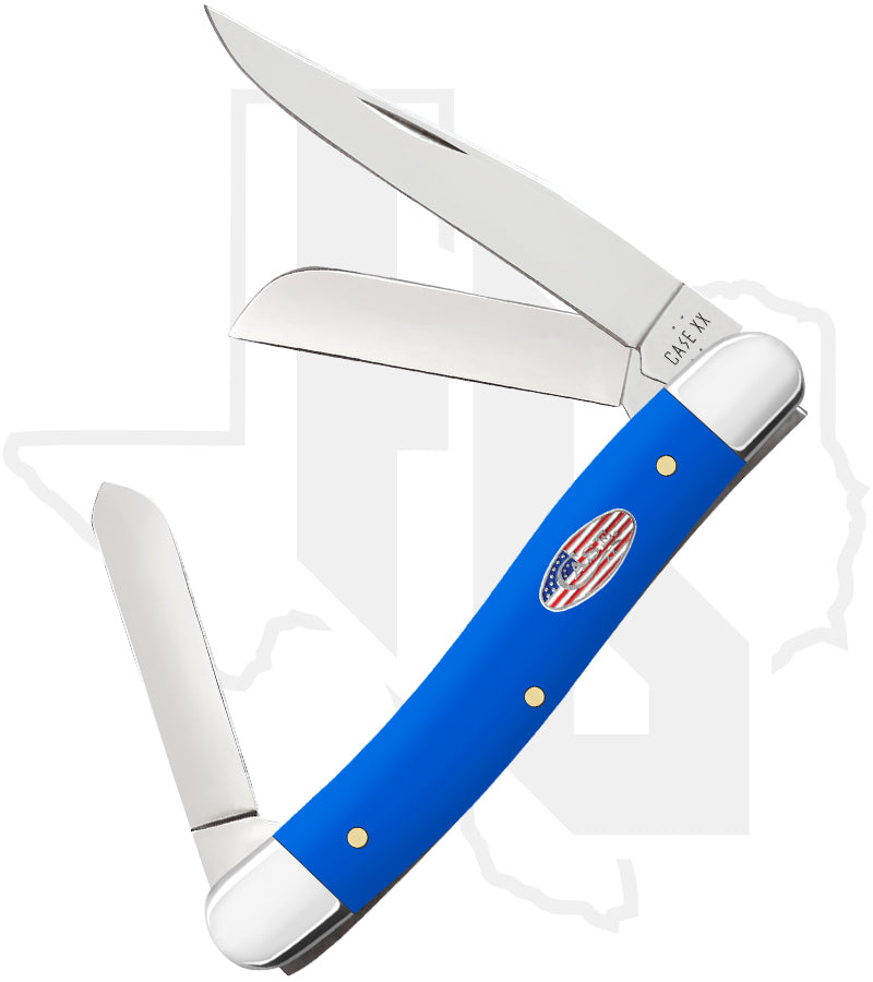 W.R. Case Medium Stockman 16402 - Royal Blue Synthetic, Smooth (4318 SS)