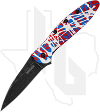 Kershaw Leek Ken Onion 1660BS26 - Red, White, and Blue Splatter Aluminum