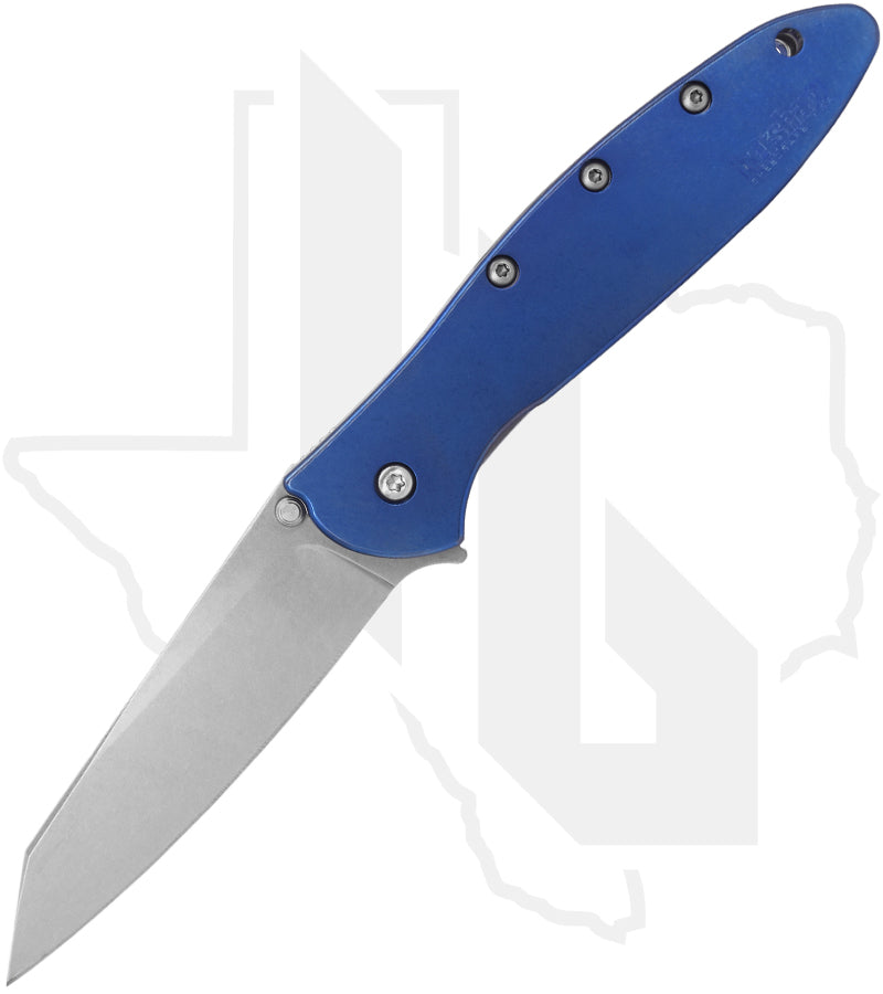Kershaw Leek Ken Onion 1660TI20CVSW-BL - Blue Titanium, Stonewashed, HOB Exclusive