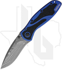 Kershaw Blur Ken Onion 1670NBDAM - Navy Blue Aluminum, Damascus