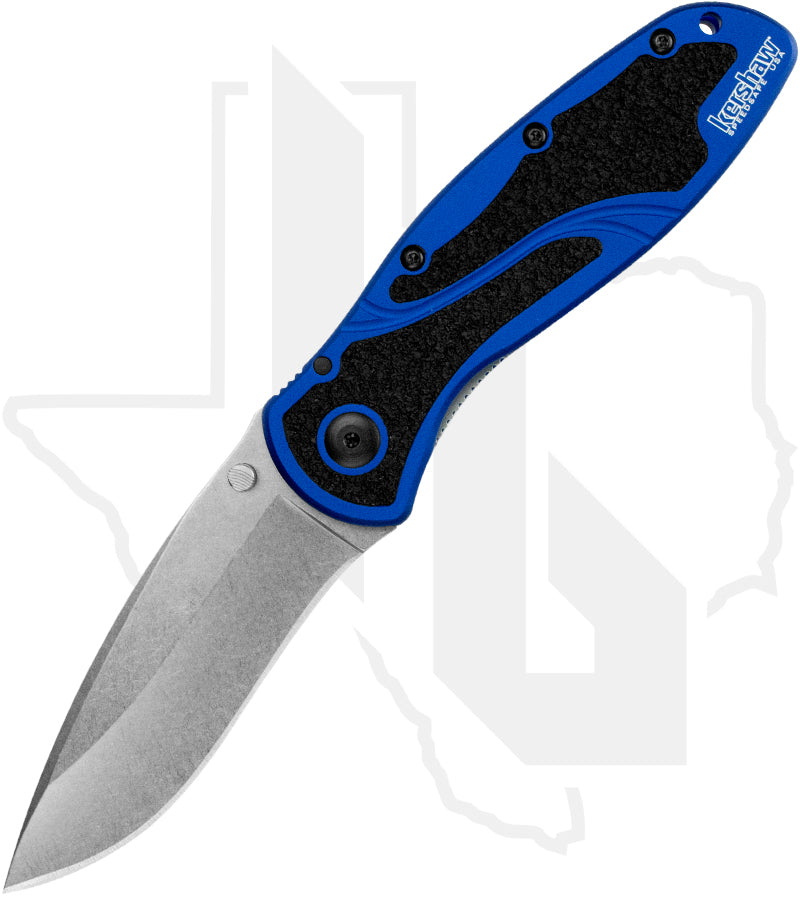 Kershaw Blur Ken Onion 1670NBSW - Blue Aluminum, Stonewashed