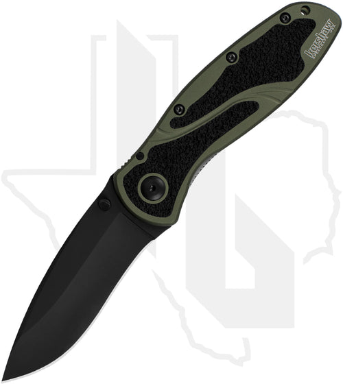 Kershaw Blur Ken Onion 1670OLBLK - OD Green Aluminum, Black Cerakote