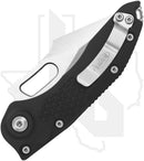 Microtech Stitch 169-10 - Single Edge, Stonewashed, Black Aluminum