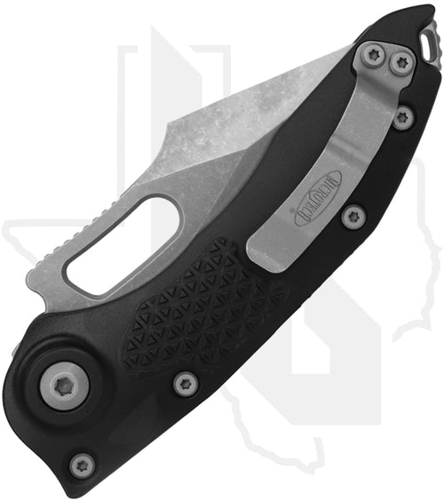 Microtech Stitch 169-10AP - Single Edge, Apocalyptic, Black Aluminum