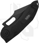 Microtech Stitch 169-1T - Single Edge, Black, Black Aluminum