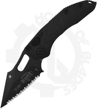 Microtech Stitch 169-3T - Single Edge, Serrated, Black