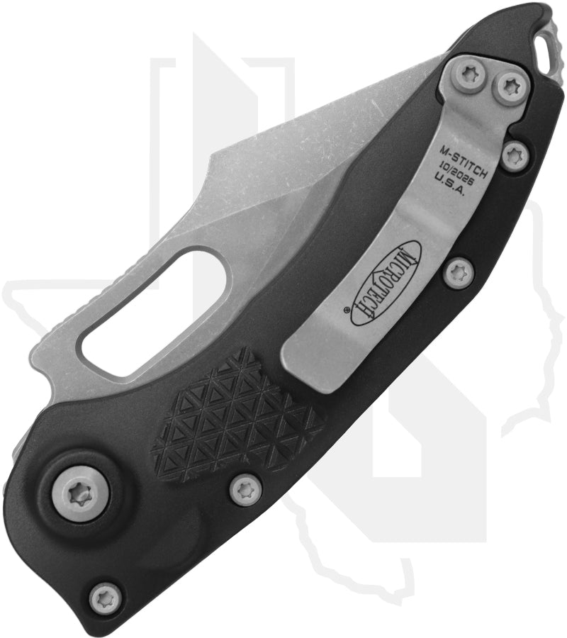 Microtech M-Stitch Auto 169M-10AP - Single Edge, Apocalyptic, Black Aluminum