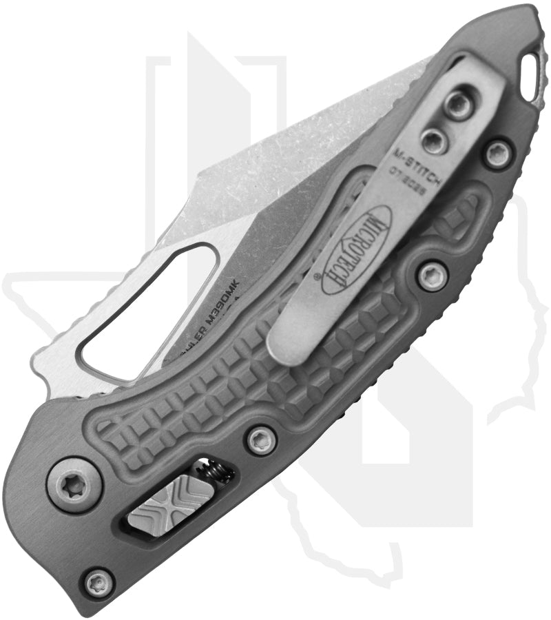 Microtech M-Stich Ram-Lok 169MRL-10APFRNC - Single Edge, Apocalyptic, Frag Pattern Natural Clear Aluminum