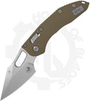 Microtech Stitch 169RL-10FLGTOD - Single Edge, Stonewash, G-10, Fluted, OD Green