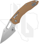 Microtech Stitch 169RL-10FLGTTA - Single Edge, Stonewashed, Fluted Tan G-10