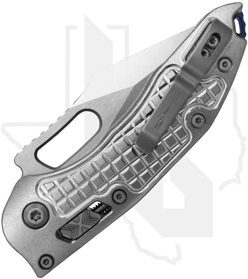 Microtech Marfione Select Stitch 169RL-10FRMS2 - Single Edge, Stonewashed, Frag Pattern Stonewashed Titanium