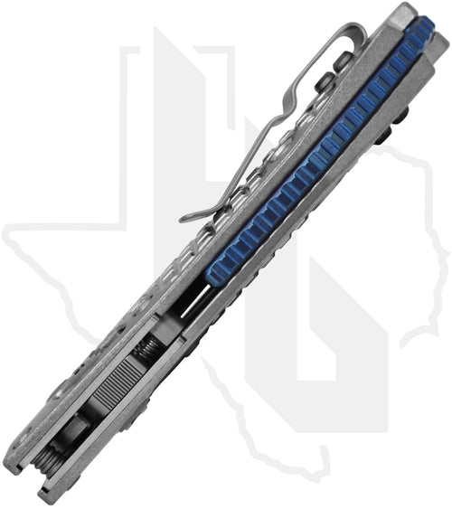 Microtech Marfione Select Stitch 169RL-10FRMS2 - Single Edge, Stonewashed, Frag Pattern Stonewashed Titanium