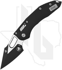 Microtech Stitch 169RL-1FL - Single Edge, Black, Fluted Black Aluminum