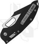 Microtech Stitch 169RL-1FL - Single Edge, Black, Fluted Black Aluminum