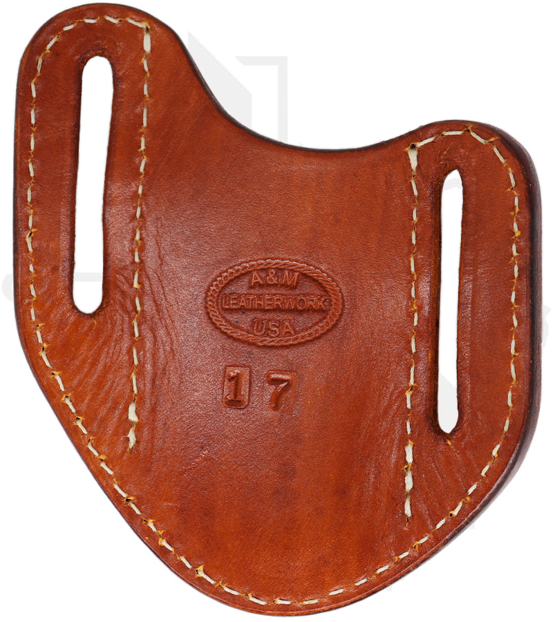 A & M Leather #17 Trapper Sheath 17-ST-PL - Saddle Tan, Vertical
