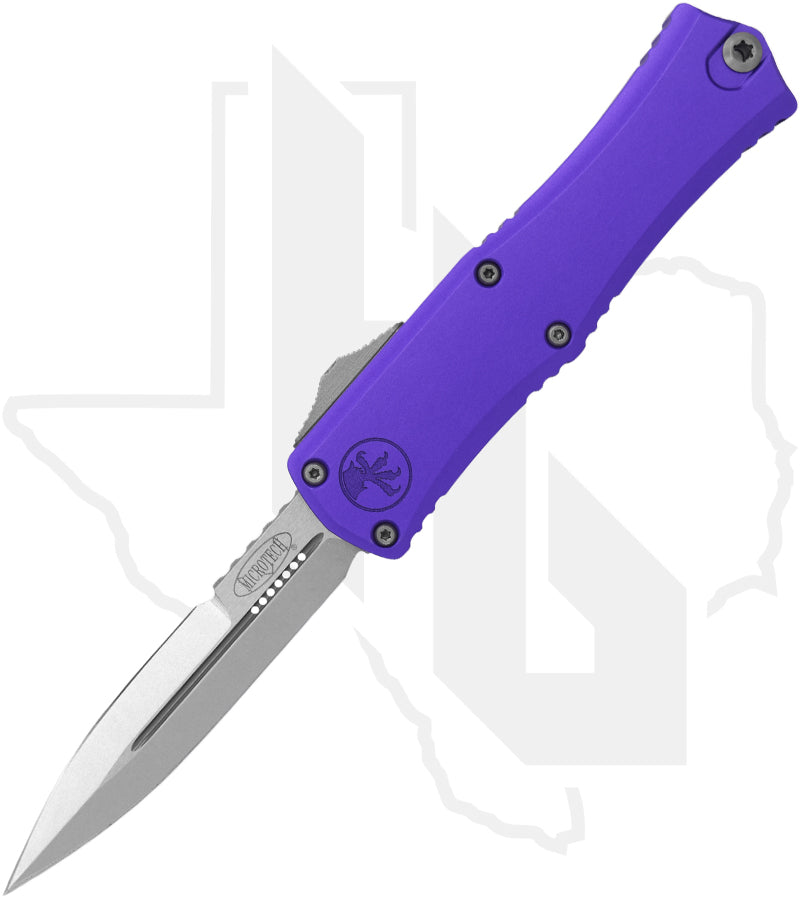 Microtech Hera II Mini 1701M-10PU - Bayonet, Stonewashed, Purple Aluminum