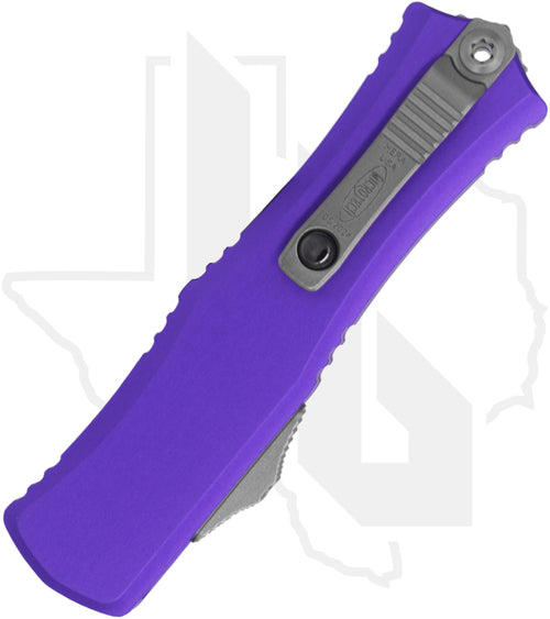 Microtech Hera II Mini 1701M-10PU - Bayonet, Stonewashed, Purple Aluminum