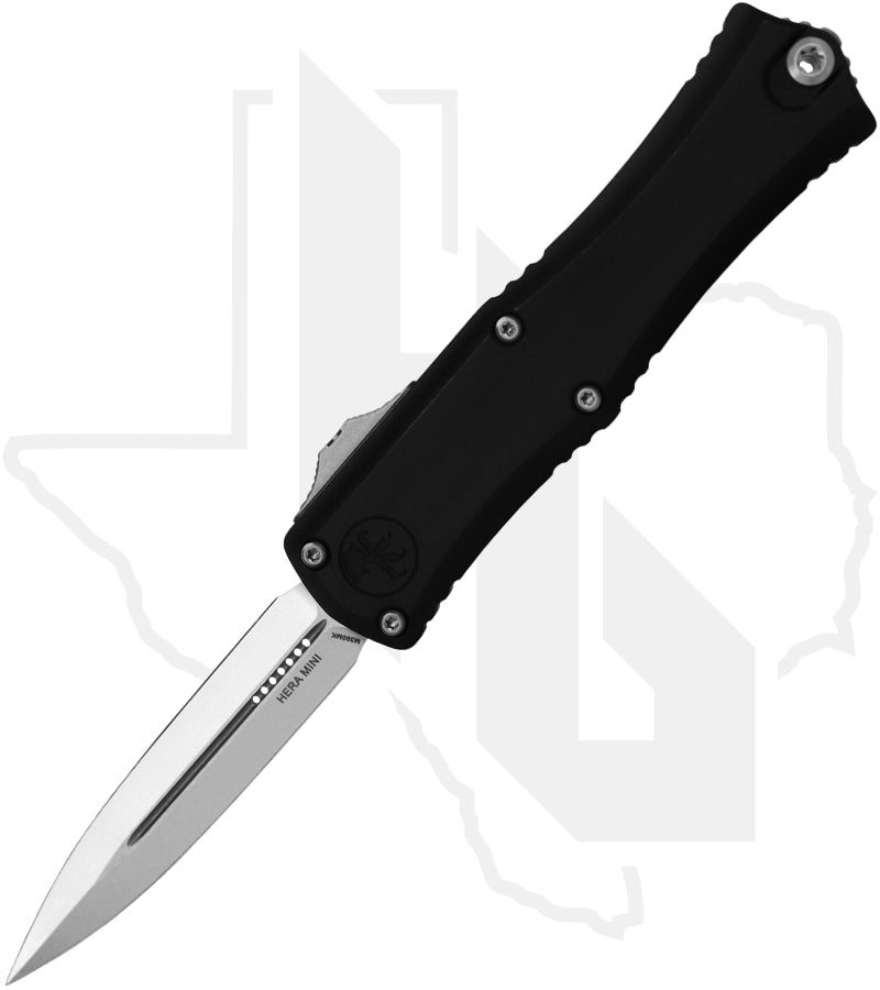 Microtech Hera II Mini 1702M-10 - Double Edge, Stonewashed, Black Aluminum