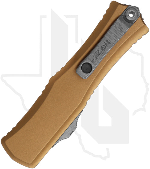 Microtech Hera II Mini 1702M-10APTA - Double Edge, Apocalyptic, Tan Aluminum
