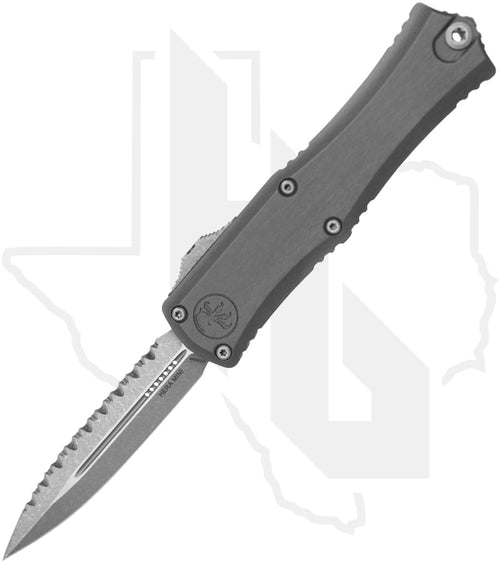 Microtech Hera II Mini 1702M-12APNC - Double Edge, Apocalyptic, Natural Clear Aluminum