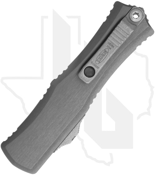 Microtech Hera II Mini 1702M-12APNC - Double Edge, Apocalyptic, Natural Clear Aluminum