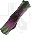 Microtech Signature Series Hera II Mini 1703M-1PUX51S - Single Edge, Black Blade, Purple/Green Cerakote