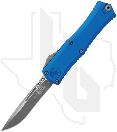 Microtech Hera II Mini 1705M-10APBL - Recurve, Apocalyptic, Blue Aluminum