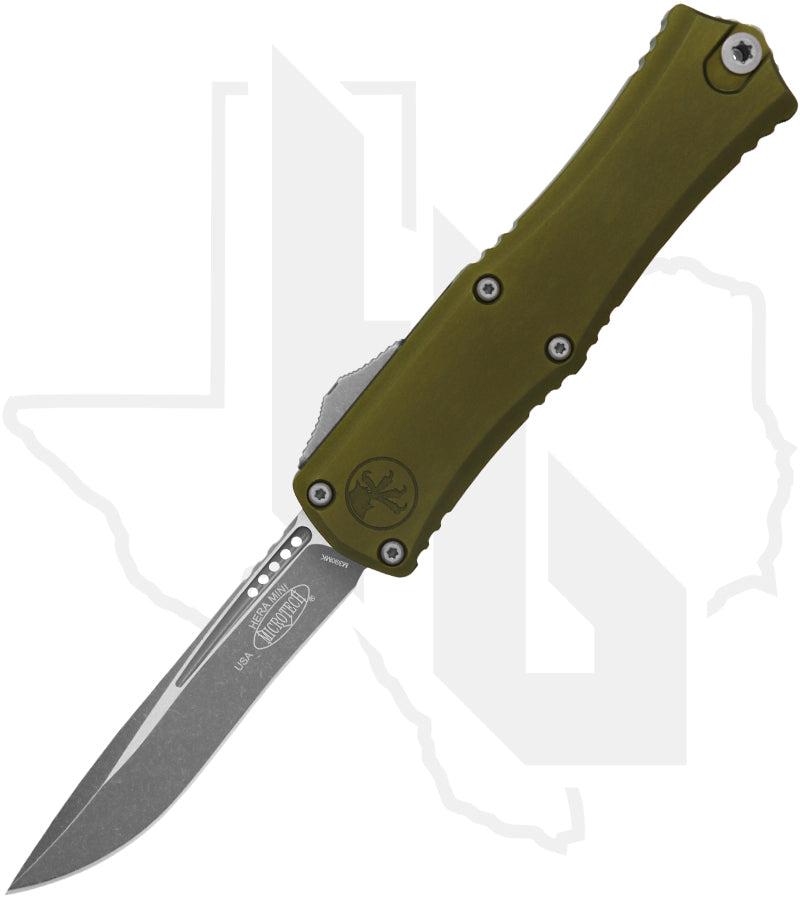 Microtech Hera II Mini 1705M-10APOD - Recurve, Apocalyptic, OD Green Aluminum