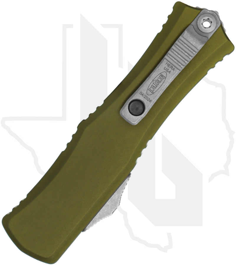 Microtech Hera II Mini 1705M-10APOD - Recurve, Apocalyptic, OD Green Aluminum