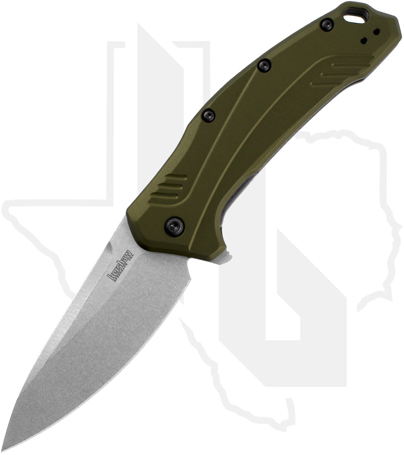 Kershaw Link 1776OLSW - OD Green Aluminum, Stonewashed