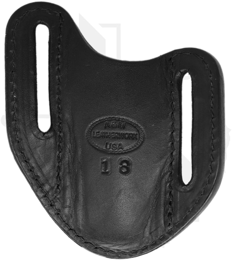A & M Leather #18 Trapper Sheath 18-BK-PL - Black, Vertical