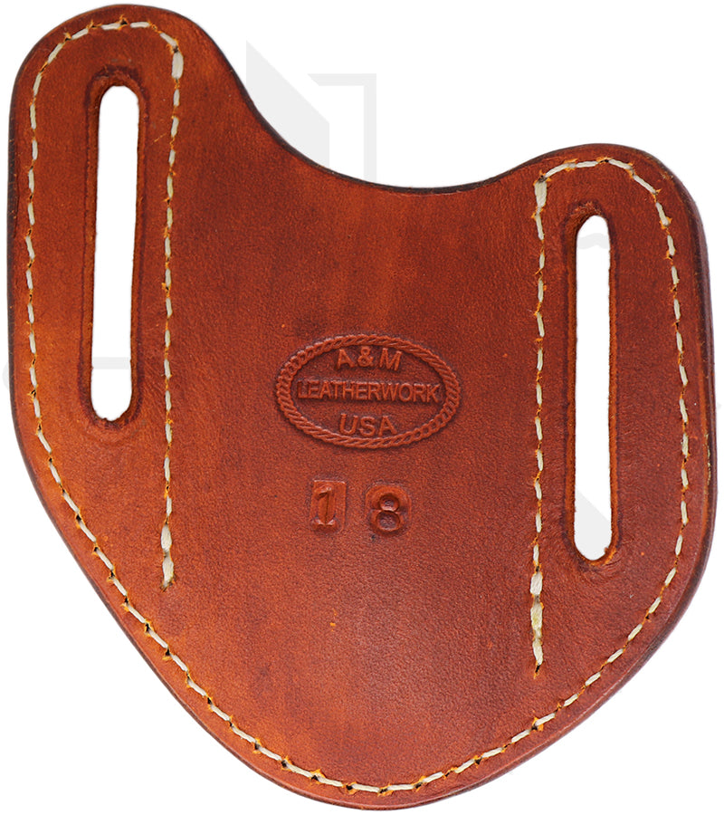 A & M Leather #18 Trapper Sheath 18-ST-PL - Saddle Tan, Vertical