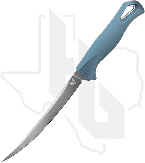 Benchmade Water Line Fishcrafter 5" 18030 - Depth Blue Santoprene, Stonewashed