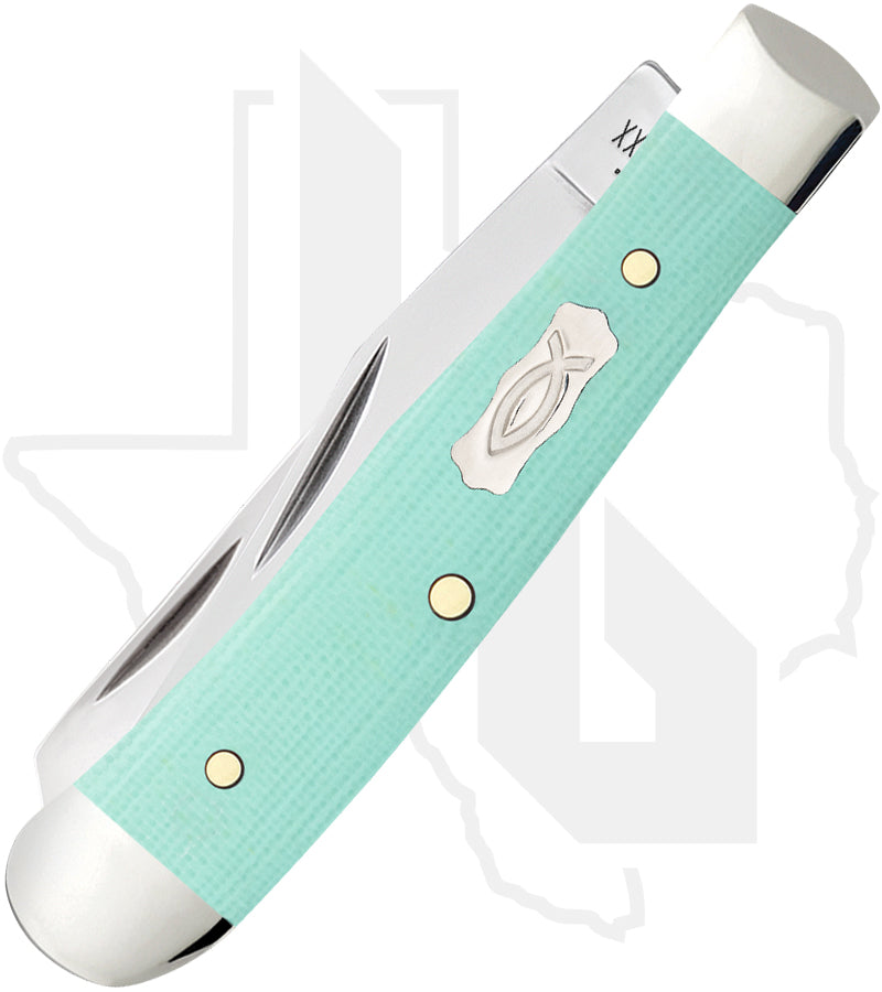 W.R. Case Tiny Trapper 18110 - Seafoam Green G-10, Smooth (102154 SS)