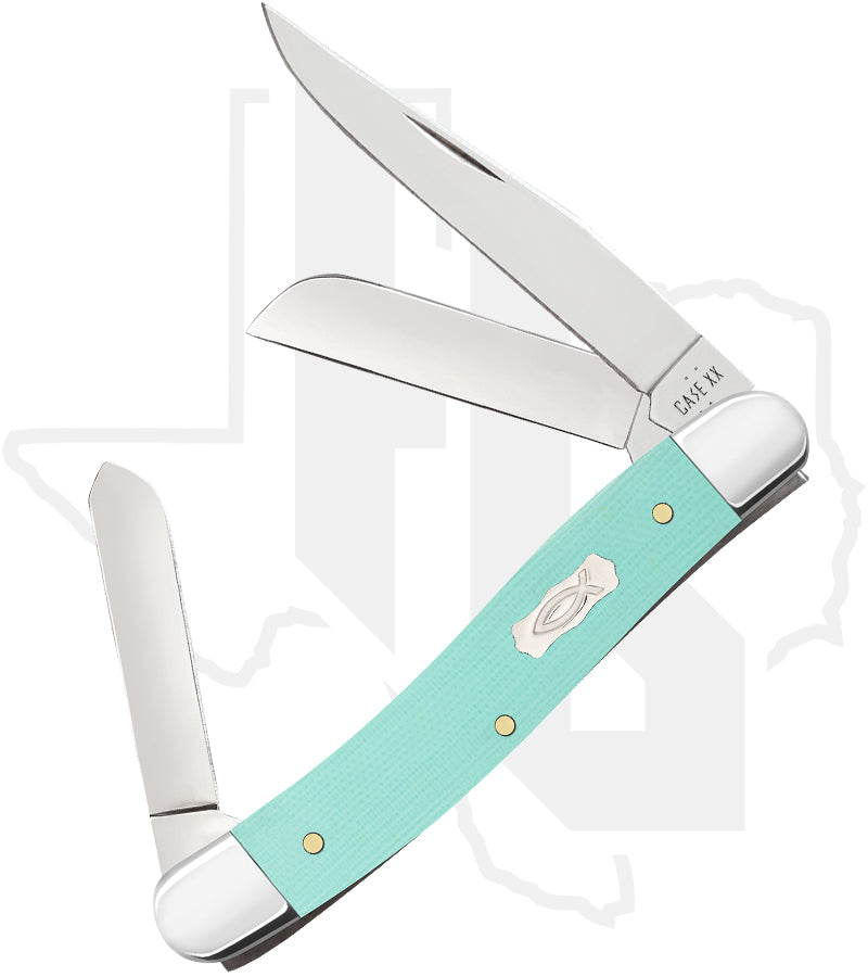W.R. Case Medium Stockman 18111 - Seafoam Green G-10, Smooth (10318 SS)