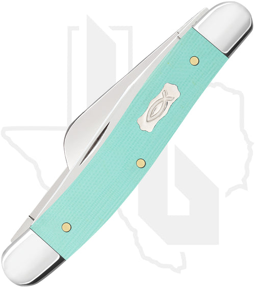 W.R. Case Medium Stockman 18111 - Seafoam Green G-10, Smooth (10318 SS)
