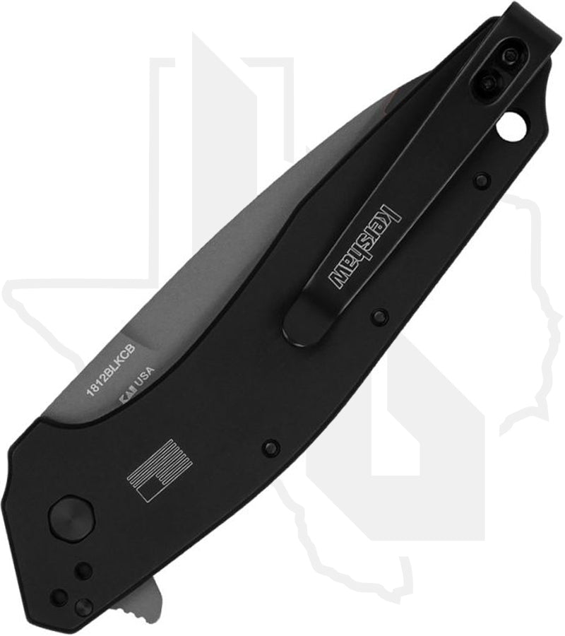 Kershaw Dividend 1812BLKCB - Black Aluminum, Bead Blasted