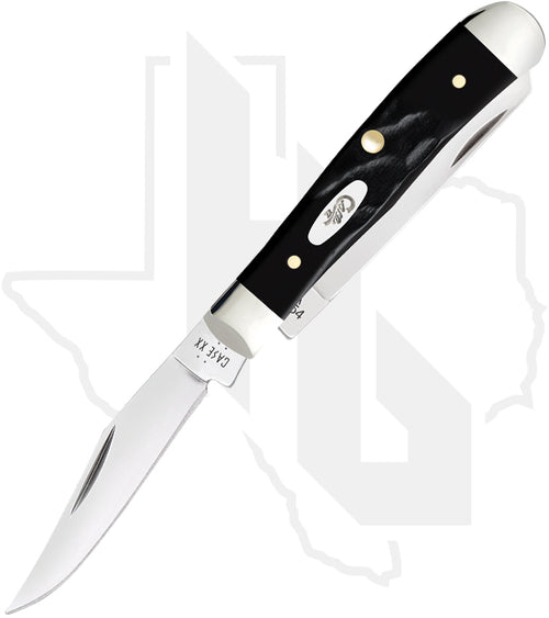 W.R. Case Tiny Trapper 18241 - Black Synthetic, Rough Jig (62154 SS)