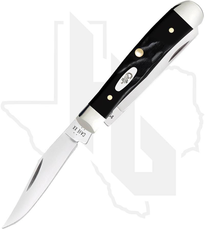 W.R. Case Tiny Trapper 18241 - Black Synthetic, Rough Jig (62154 SS)