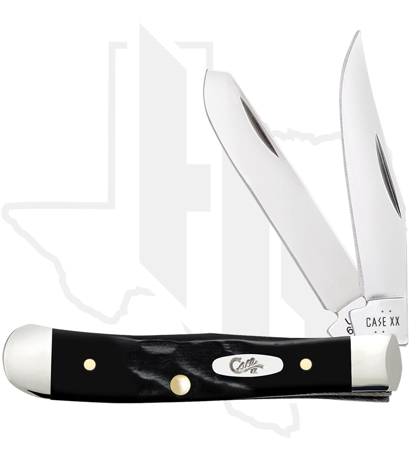 W.R. Case Tiny Trapper 18241 - Black Synthetic, Rough Jig (62154 SS)