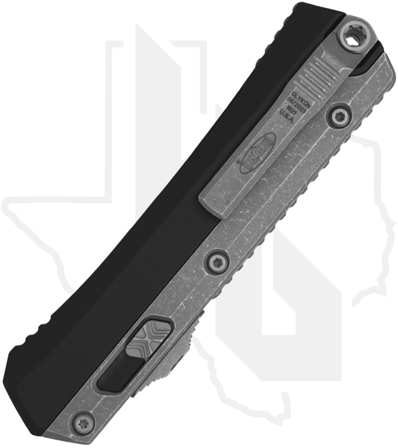 Microtech Glykon 184-12AP - Bayonet, Apocalyptic Overlay, Black Aluminum