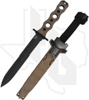 Benchmade Black Class SOCP Fixed Blade 185SBK-1 - Desert Tan G-10, Cobalt Black Cerakote